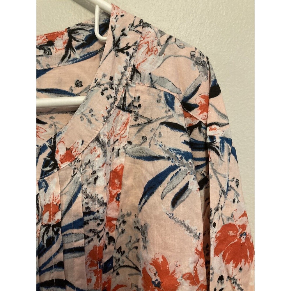 Roaman's Women's NWOT Pink Floral Button Down Long Sleeve Top Plus Size 34W 6X - Picture 6 of 15